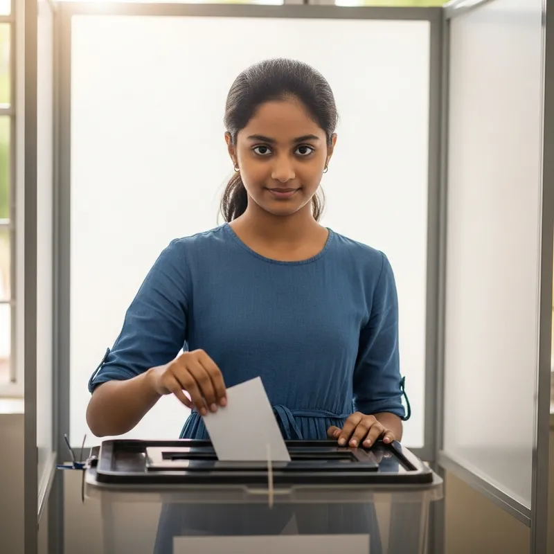 South Asian Girl Voting - Participating in Democracy