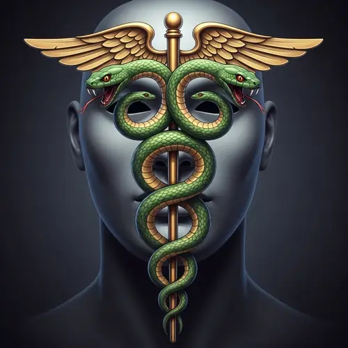 Anonymous Medical Symbol: Serpent and Mask