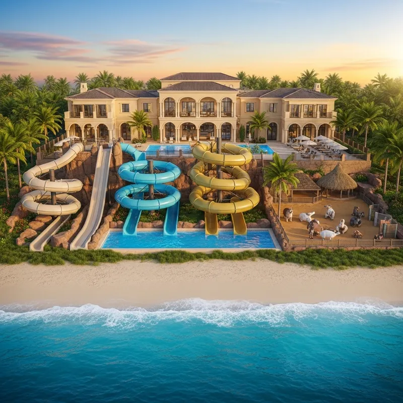 Ocean Front Mansion with Water Park, Petting Zoo & Spectacular Ocean Views