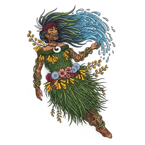 Māori Woman - Earth Embodiment Illustration