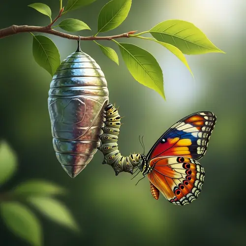 Realistic Caterpillar Transformation into Beautiful Butterfly