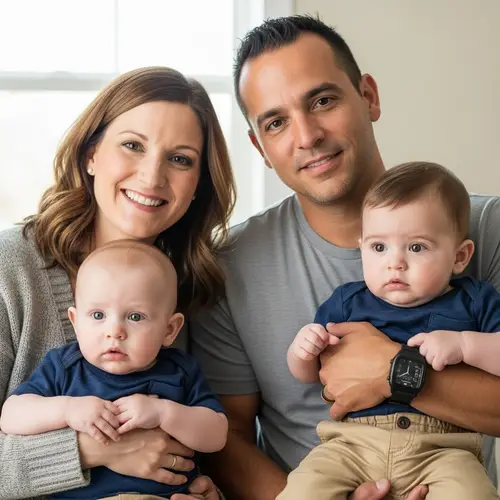 Heartwarming Family Scene: Mother, Father, and Two Brothers