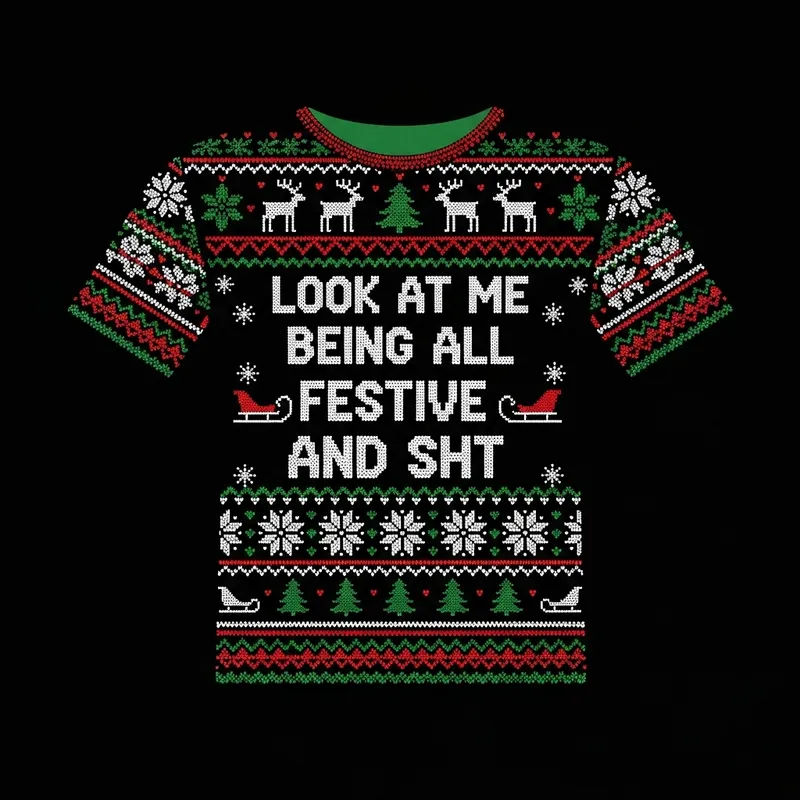 Festive Ugly Christmas Sweater Vector Illustration Art Festive Ugly Christmas Sweater Vector Illustration Art