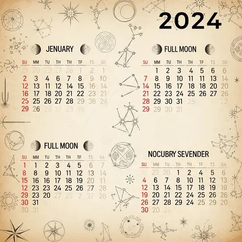 2024 Full Moon Calendar: Classic meets Modern Design