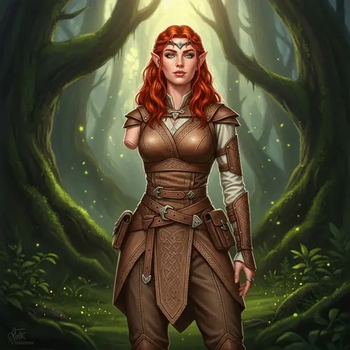 Unique Elf Woman with Red Hair - Courageous and Resilient