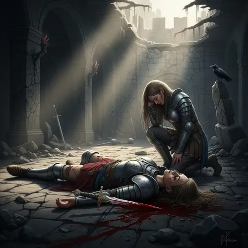Female Warrior Conflict Tragedy in Ancient Fortress