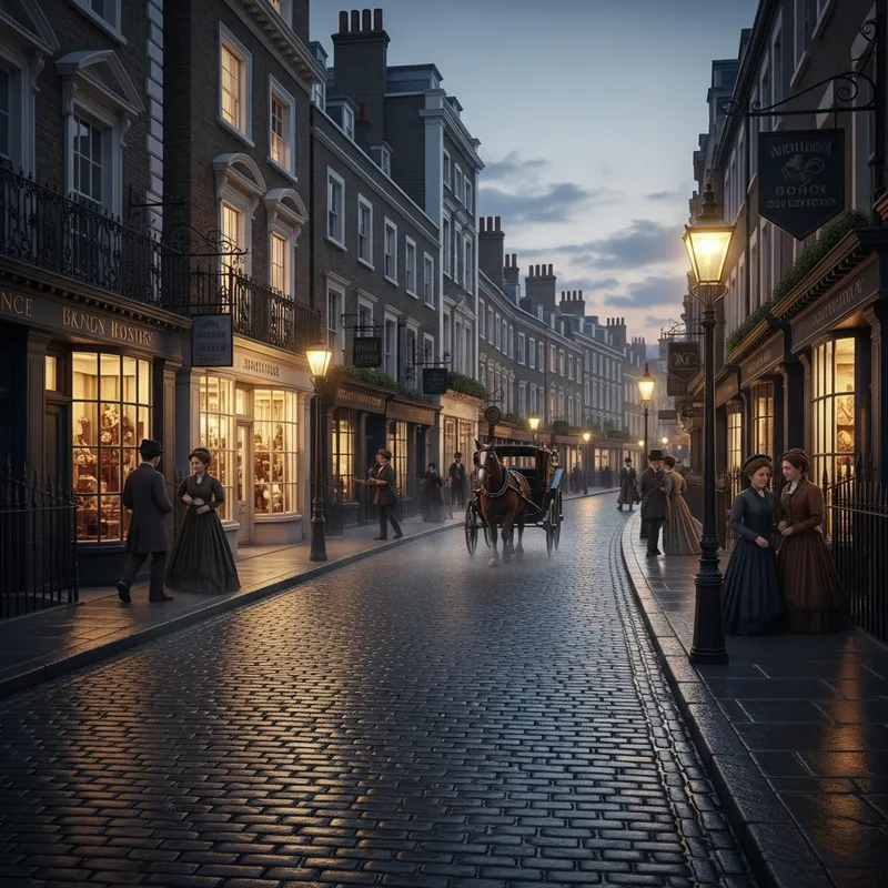 Charming Victorian Cobbled Streets of London
