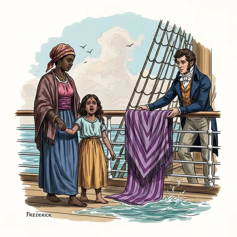 Captivating 19th Century Literary Scene: African Woman and Young Girl Tale