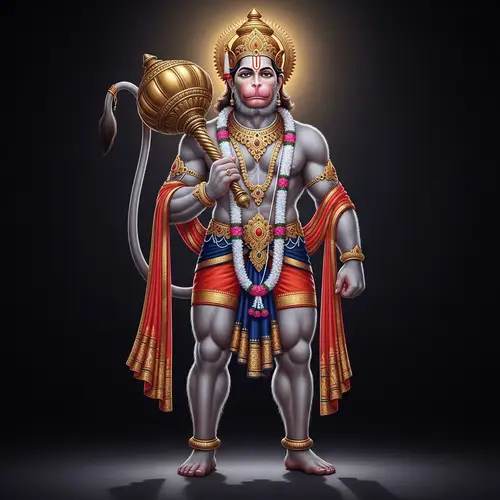 Lord Hanuman: The Majestic Deity with Mace