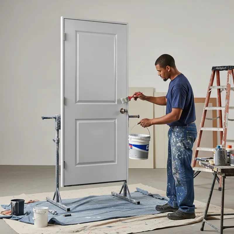 Professional Painter Painting Aluminum Door
