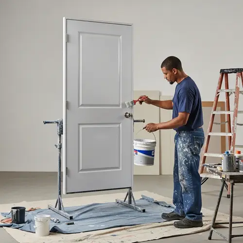 Professional Painter Painting Aluminum Door