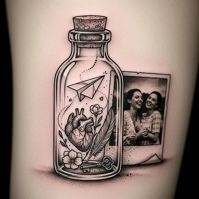 Reminiscent Tattoo Design: Dreams, Love, Memories