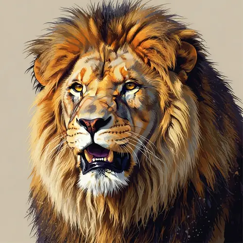 Majestic Lion with Striking Colors and Impressive Roar