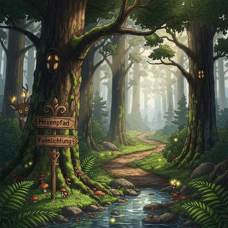 Enchanting Anime Scene in Black Forest Wilderness Enchanting Anime Scene in Black Forest Wilderness