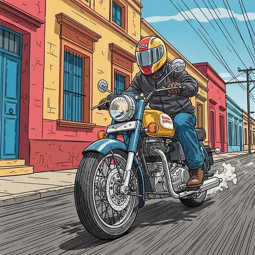 Argentinean Motorcyclist Racing Through Vibrant Streets of Salta