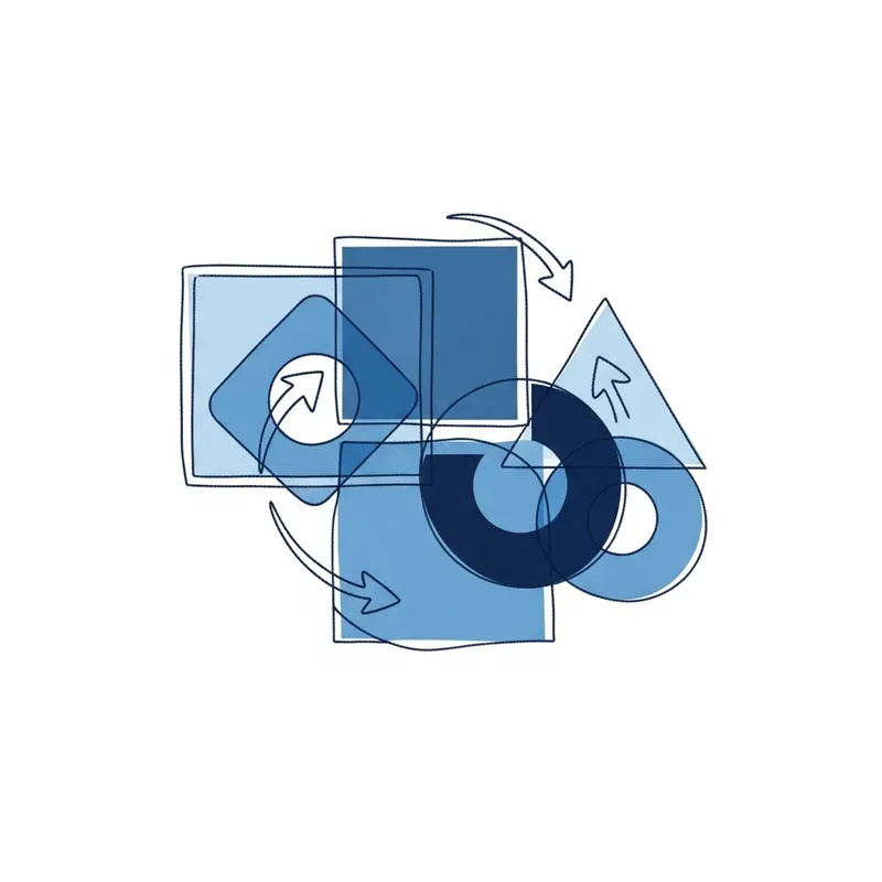 Project Management & Task Sharing App Logo | Geometric Shapes in Blues