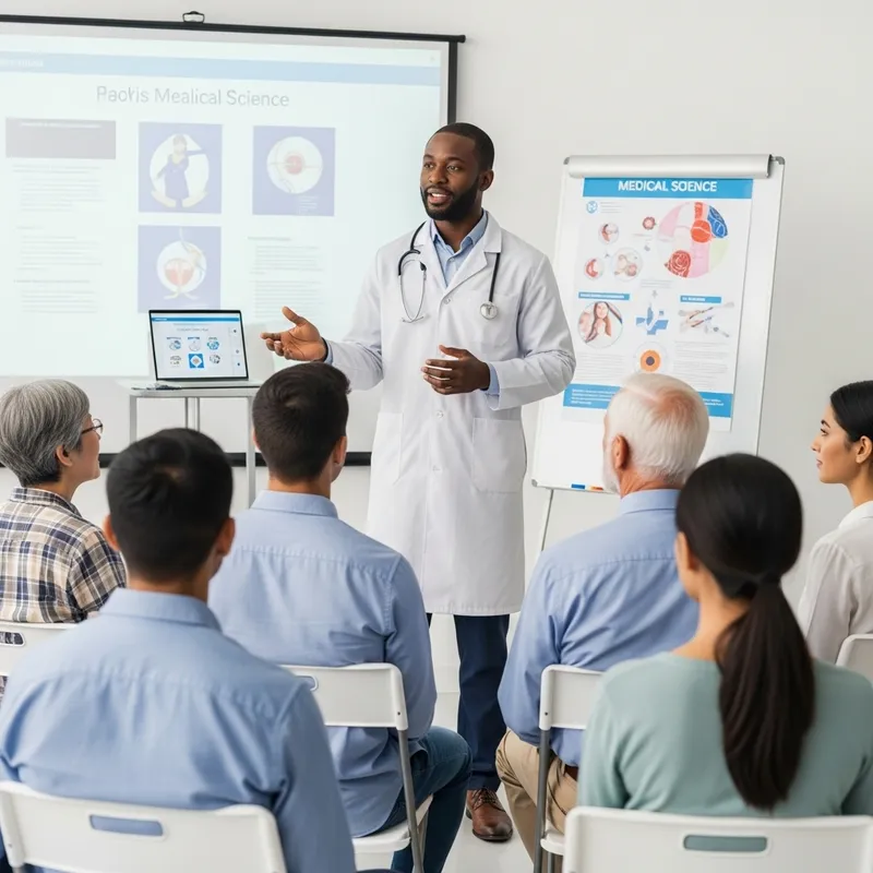 Diverse Patients Engaged in Medical Learning