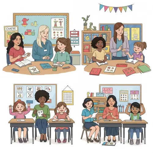 Five Teachers Engaging 20 Five-Year-Olds in Class