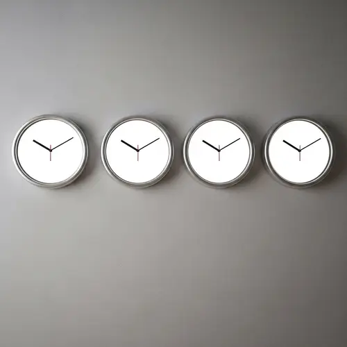 Tranquil Minimalism: Set of Modern Metal Wall Clocks