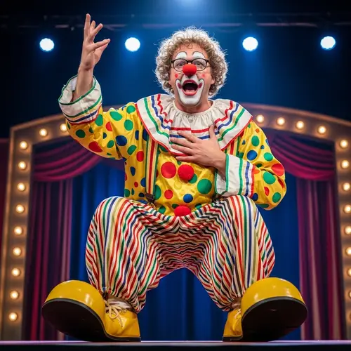 Colorful Clown Costume for Dramatic Performances