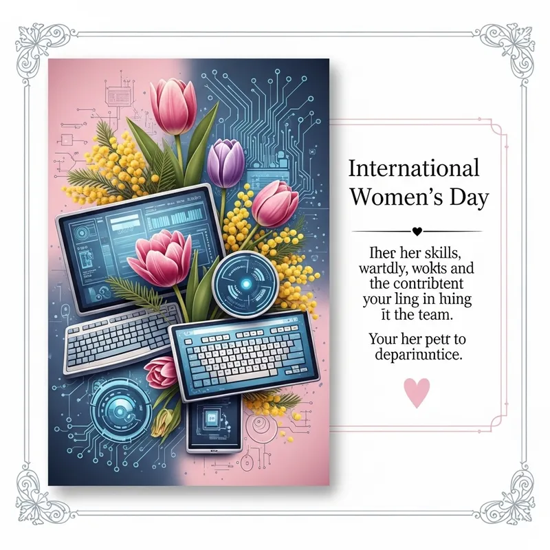 Elegant IT-Themed Woman's Day Greeting Card for Tech Professional