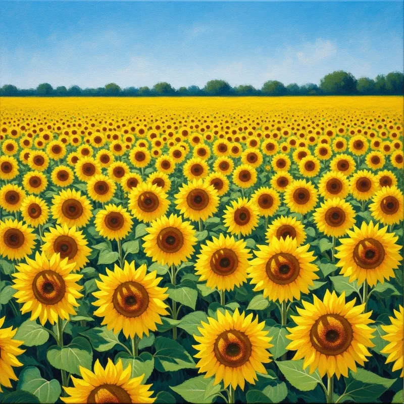 Serene Sunflower Field Landscape