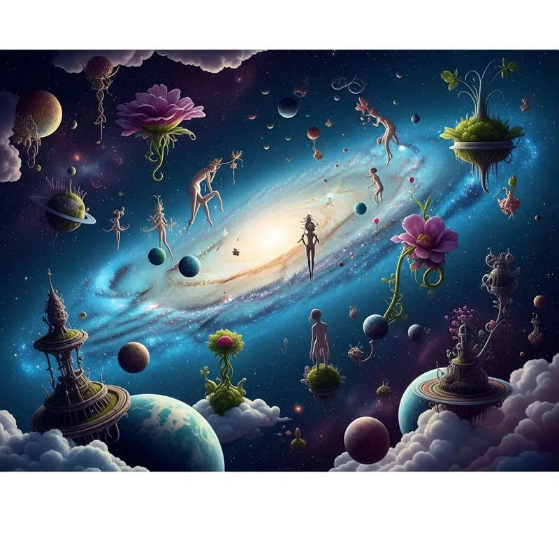 Surreal Galaxy Art - Celestial Wonder in Vibrant Hues