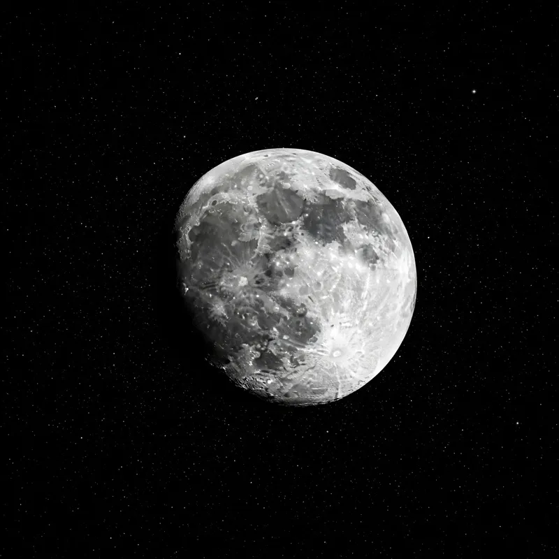 Contemporary Art of Moon in Night Sky