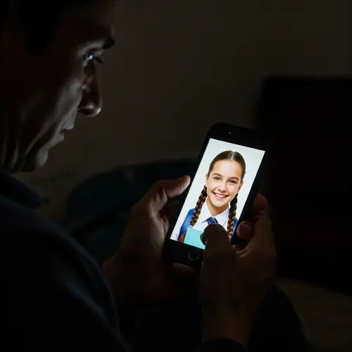 Capturing Joy: A Happy Schoolgirl on Phone