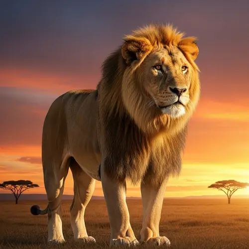 Majestic Lion on African Savannah | King of Beasts