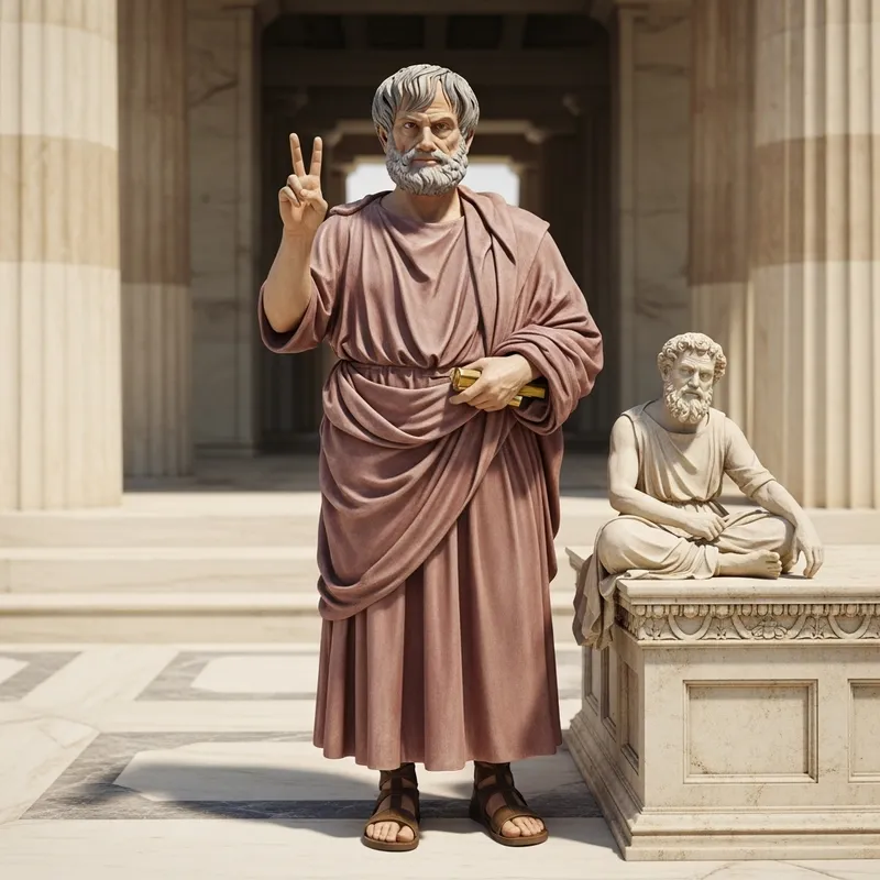 Aristotle Making Peace Sign - Unity and Harmony