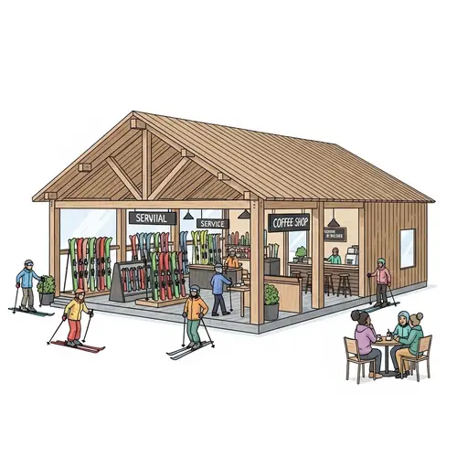 Single-Story Ski Equipment Store: Timber-Frame Construction
