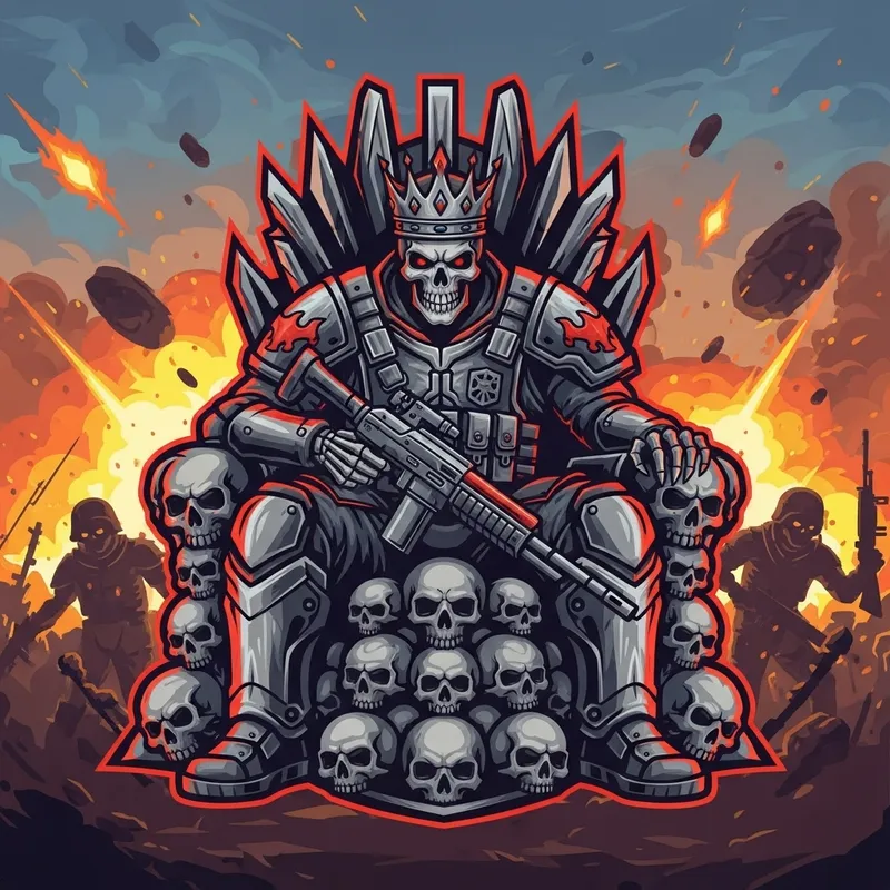 Epic Esports Logo: King Skeleton Soldier Throne