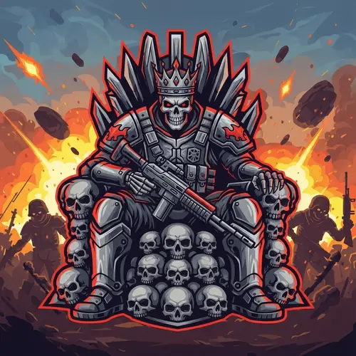 Epic Esports Logo: King Skeleton Soldier Throne