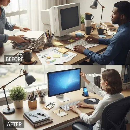 Workspace Transformation: Before and After Images