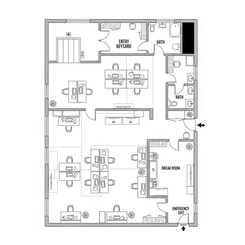 Horror Game Office Floor Plan Design