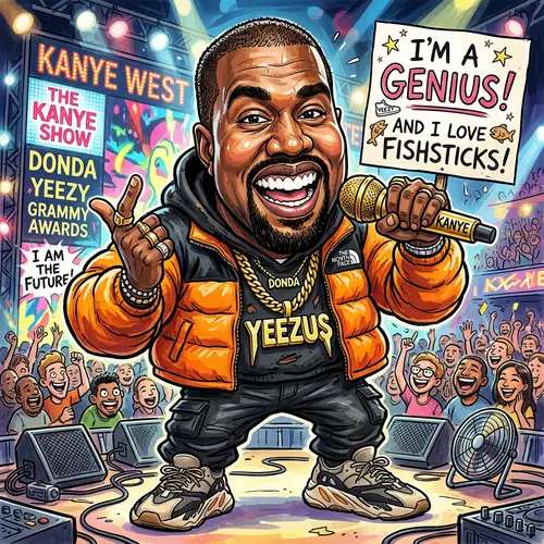 Funny Kanye West Caricature Art