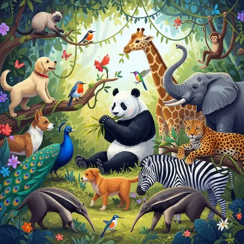 Vibrant Animal Wallpaper with Diverse Species | Wildlife Scene