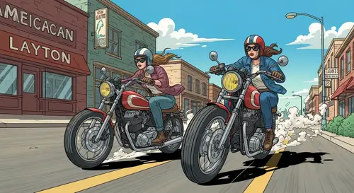 Retro-American Cafe-Style Motorcycles in Dynamic Action | Layton Utah