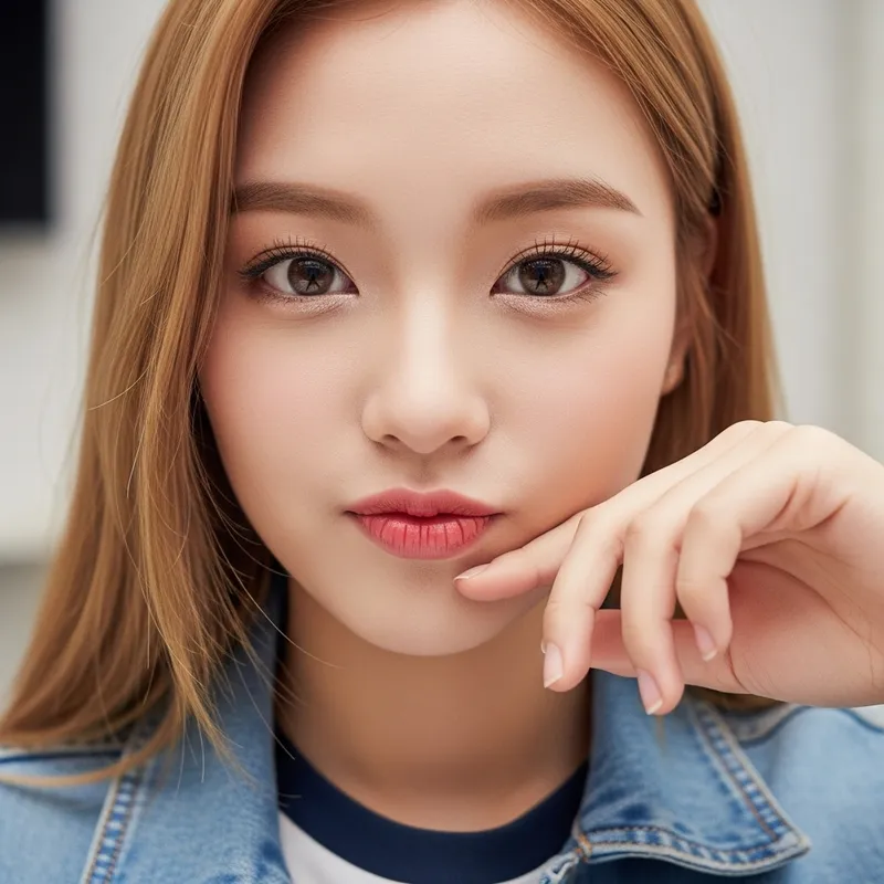 Small-Lipped Young Woman Selfie | Soft Features & Playful Expression Small-Lipped Young Woman Selfie | Soft Features & Playful Expression