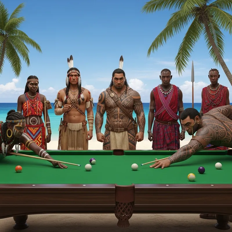 Island Warriors Enjoy Billiards Game