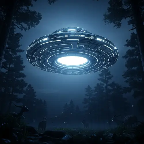 Mysterious UFO in Night Sky - Extraterrestrial Encounter