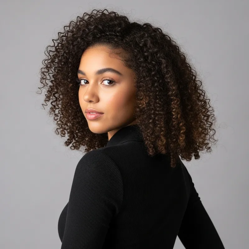 Dominican Teen with Seductive Curly Hair | Allure & Charm