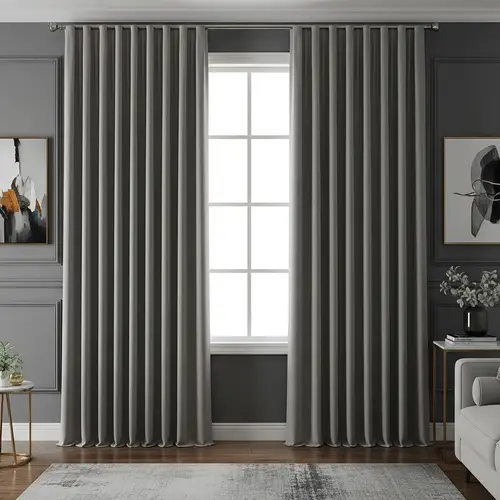 Elegant Gray Floor-Length Curtains: Stunning Room Decor