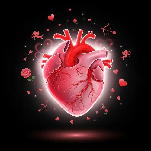 Surrealistic Vibrant Heart Symbol of Love