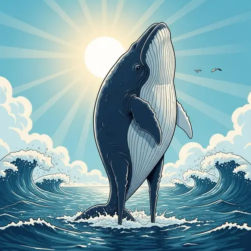 Standing Fat Funny Whale with Long Legs