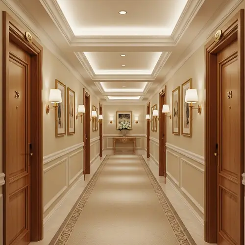 Luxurious Hotel Corridor: Elegantly Designed Comfort