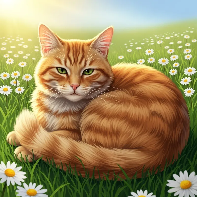 Ginger Cat Basking in the Afternoon Sun