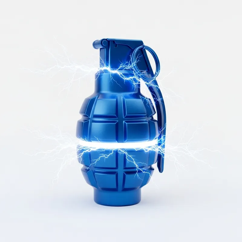 Fantastic Blue Grenade Emitting Electricity