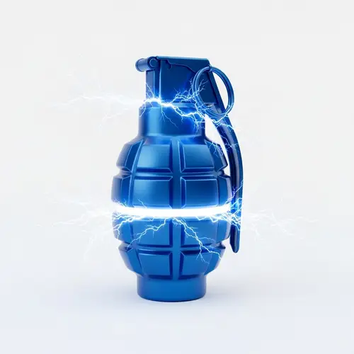 Fantastic Blue Grenade Emitting Electricity